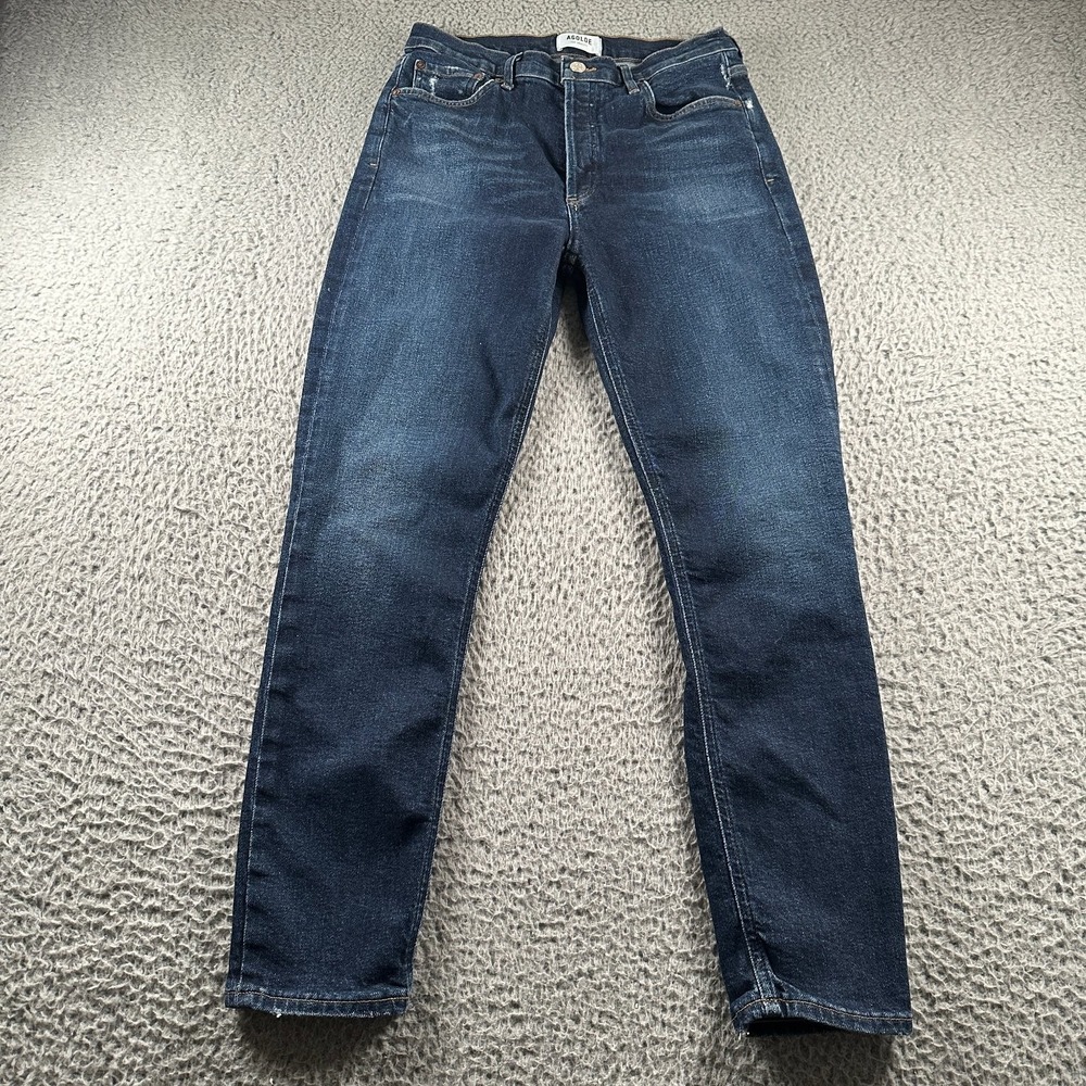 AGOLDE Women's Nico Jeans 27 Dark Wash Stretch Denim High Rise Ankle